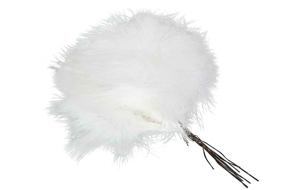 Fjäder, pudervippa. Vit. 12st.