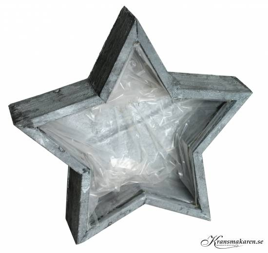 Planteringskruka stjärna. Grå. 25x6 cm