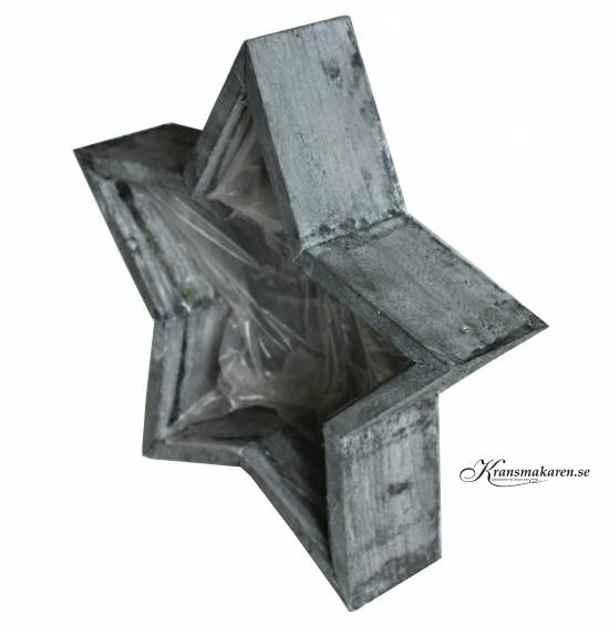 Planteringskruka stjärna. Grå. 25x6 cm