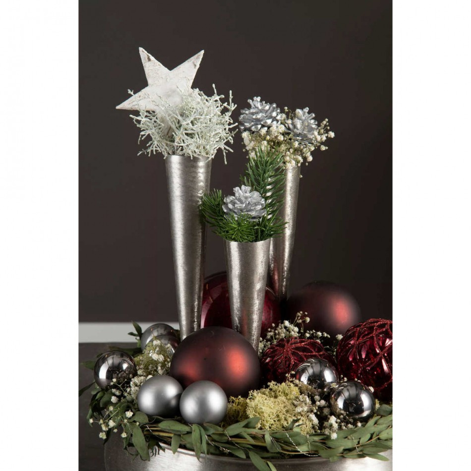 Ljushållare värmeljus Konformad - silver 4X20 cm