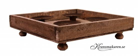 Ljuslåda, fyrkantig. 25x25xx7 cm