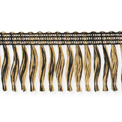 fransar svart och guldfärgade