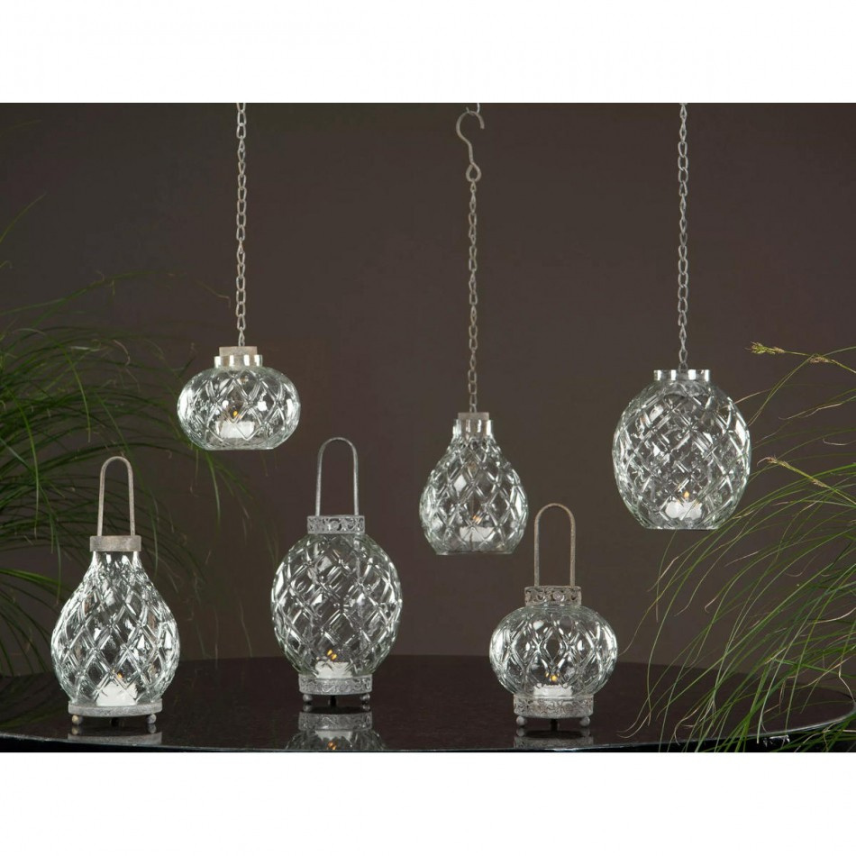 Hängande Glaslykta Luna ca 11cm