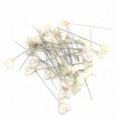 Hjärtformad floristnål. Creme. ca 40 st Hjärtformad floristnål. Creme. ca 40 st