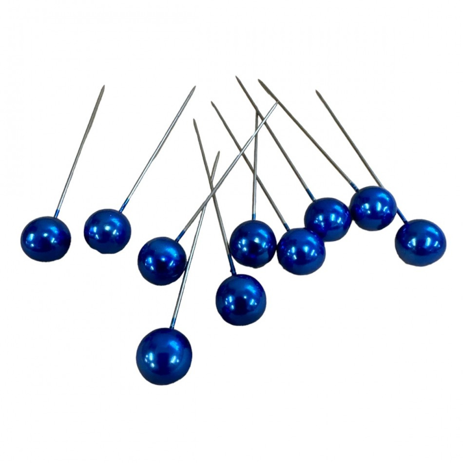 Blå pärlnål 10mm (ca 250 st)