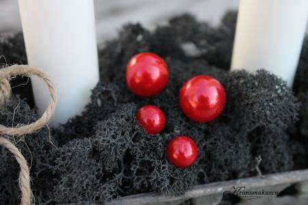 Pärlnålar, röda, 10mm, 10 st