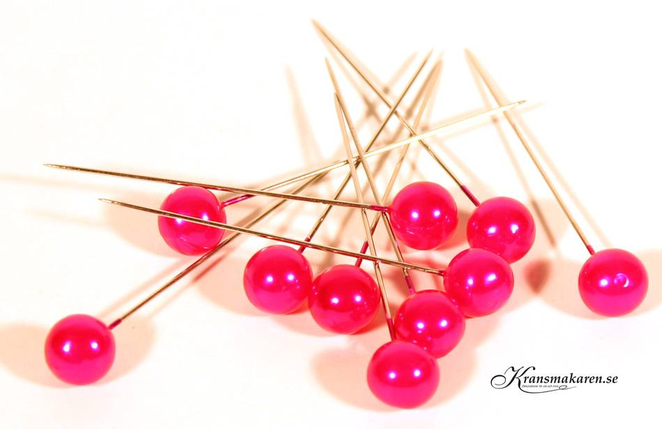 Pärlnålar, rosa, 250 st