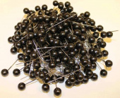 Pärlnålar, svarta, 10 mm,  250 st