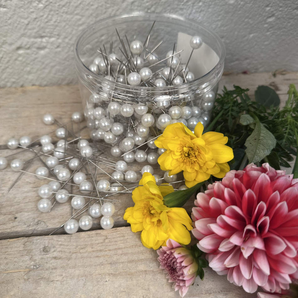 Pärlnålar, vita 10 mm  250 st