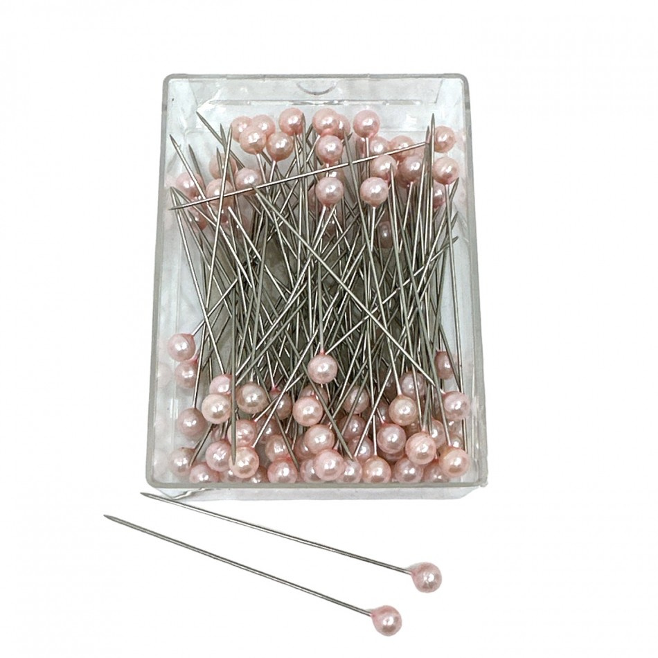 Pärlnålar. 6mm, ljusrosa. 100 st