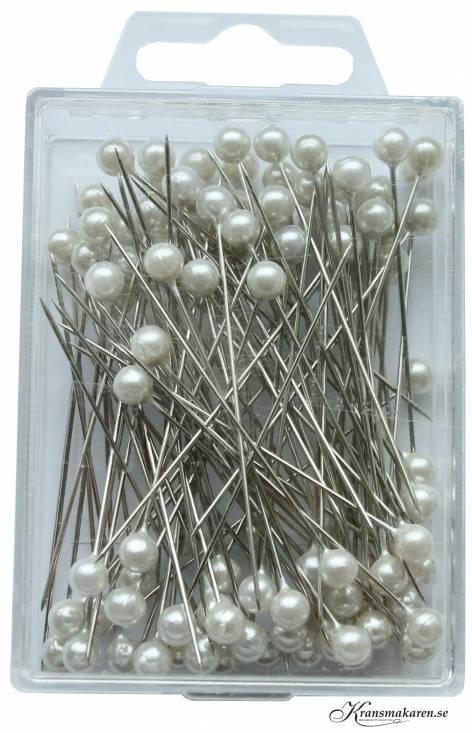 Pärlnålar. 6mm, Vita. 100 st
