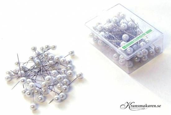 Pärlnålar. 10mm, Vita. 50 st