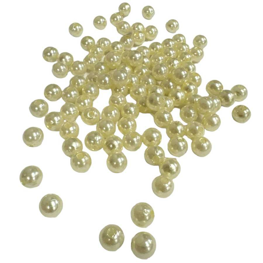 Cremefärgade vaxpärlor 8mm, (ca 100st)