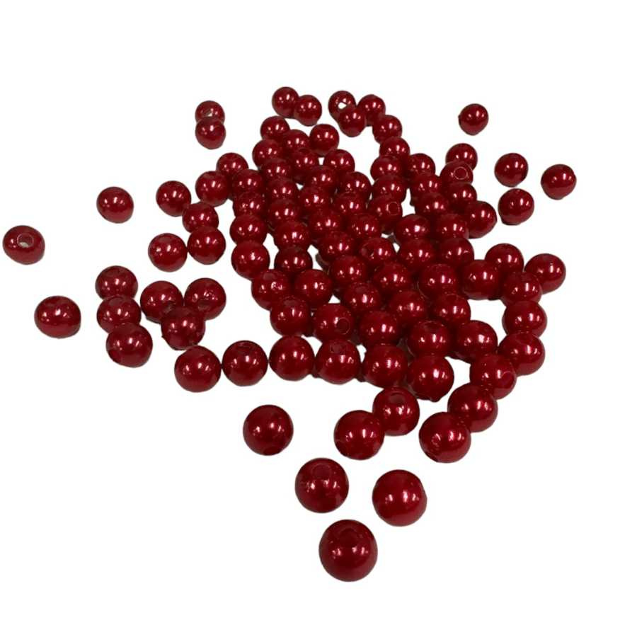 Röda vaxpärlor 8mm, (ca 100st)
