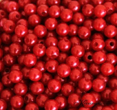 Röda vaxpärlor 10mm, (ca 45st)