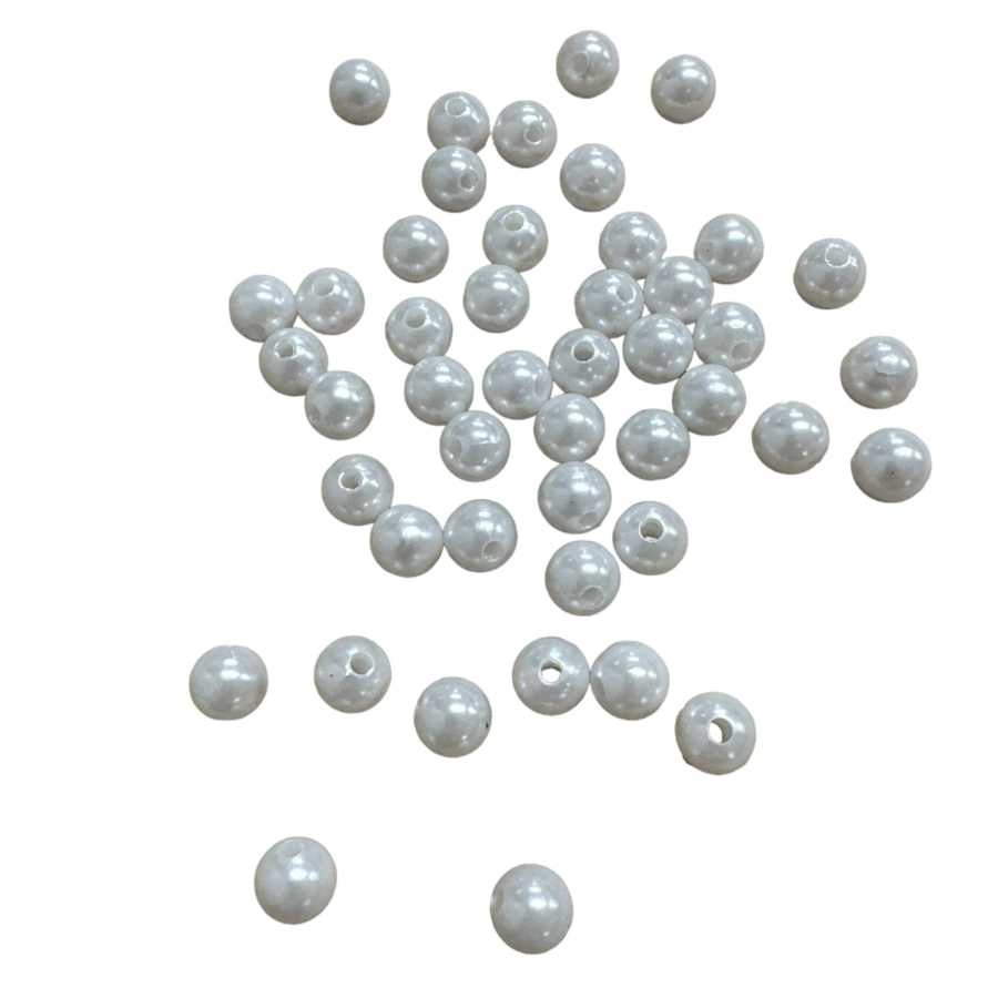 Vita vaxpärlor 10mm, (ca 45st)