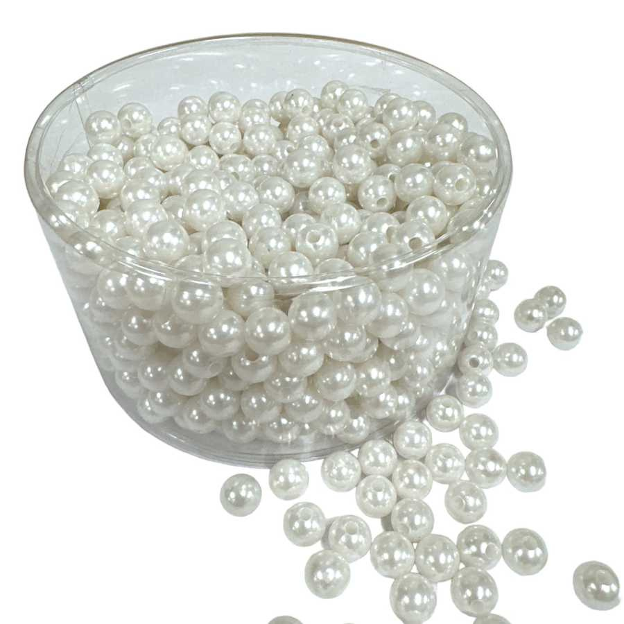 Vita vaxpärlor 10mm, (ca 600st)