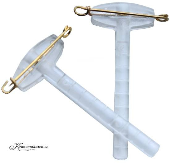 Corsagenålar, transparant. 2st