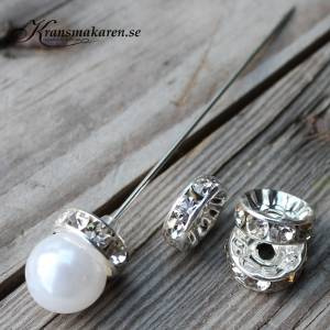 silverfärgade strassrondeller 10 mm