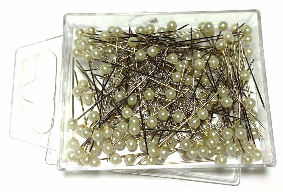 Pärlnålar 4mm, Creme 150 st