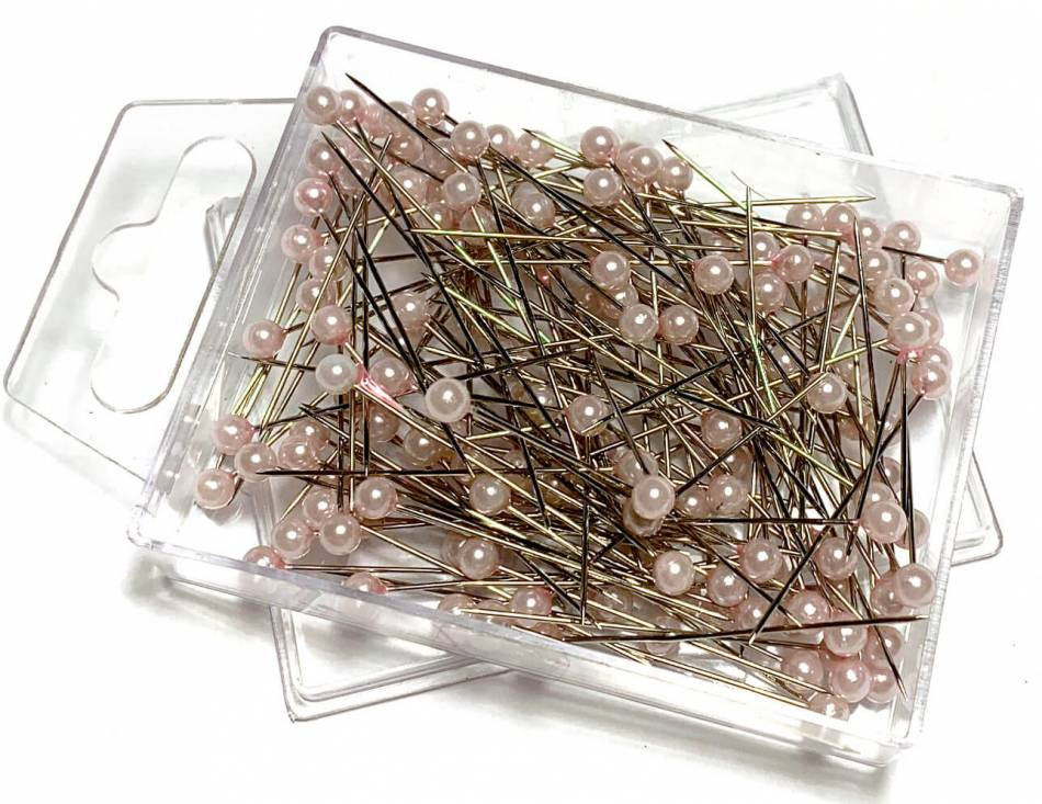 Pärlnålar 4mm, Rosa 150 st