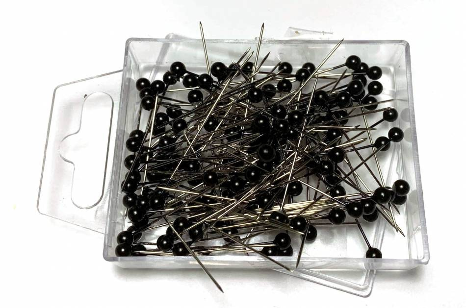 Pärlnålar 4mm, Svarta 150 st