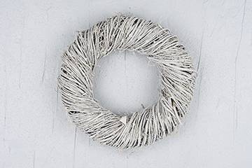 Krans av rattan, Vit, 30 cm