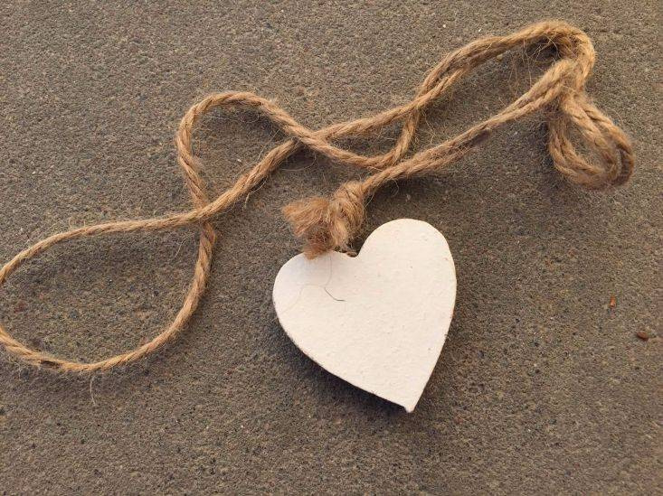 hjärta i vitt