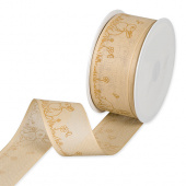 Sandfärgat dekorband med kaniner och fjärilar Sandfärgat dekorband med kaniner och fjärilar