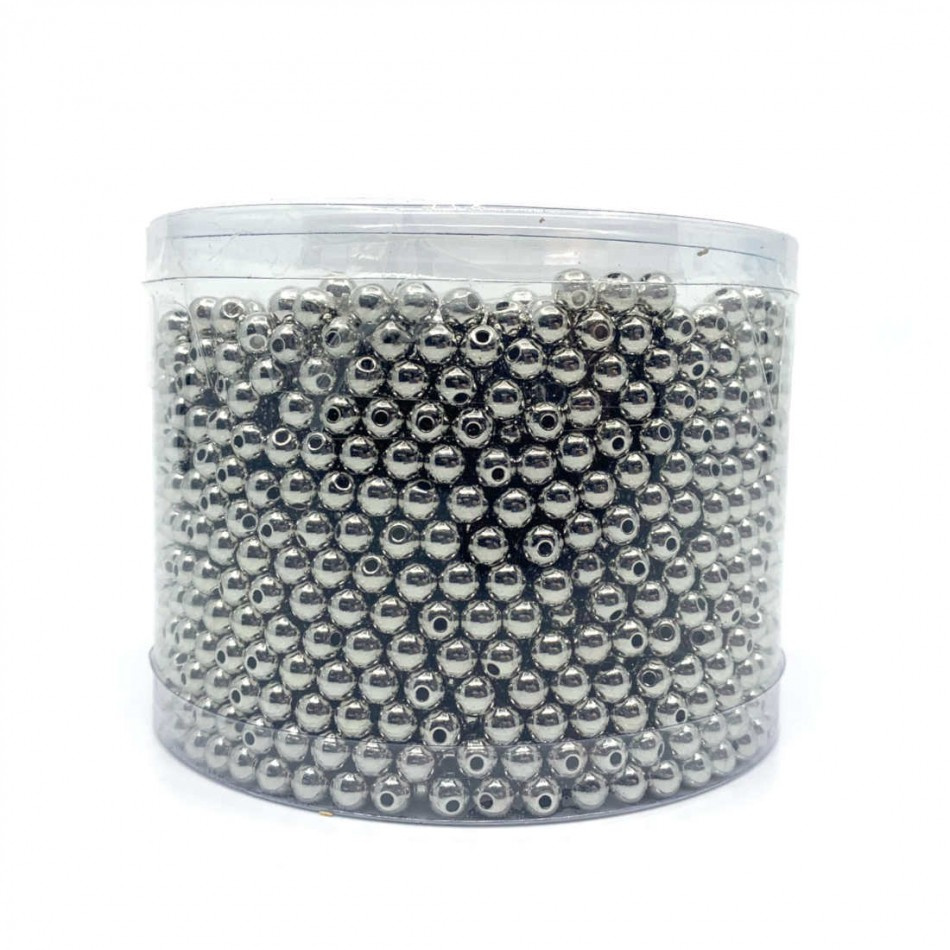 Silverfärgade Pärlor 6 mm ca 2500st