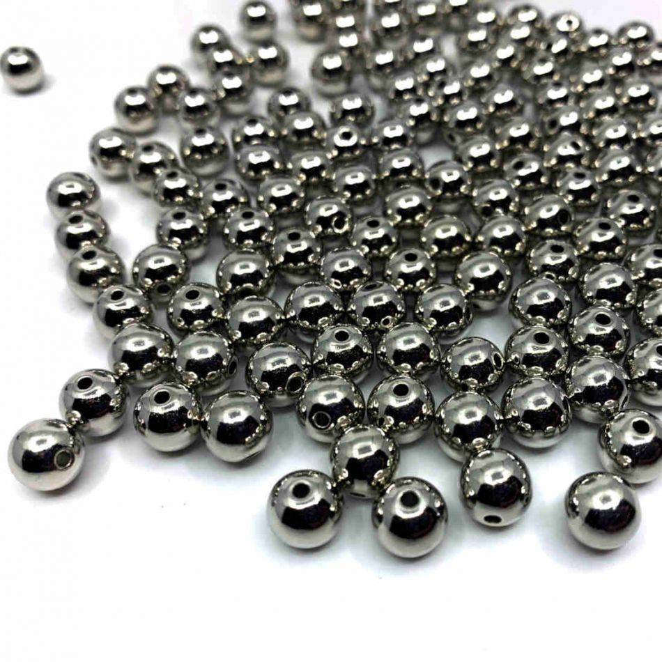 Silverfärgade Pärlor 8 mm ca 1000st