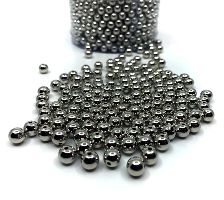 Silverfärgade Pärlor 8 mm ca 1000st