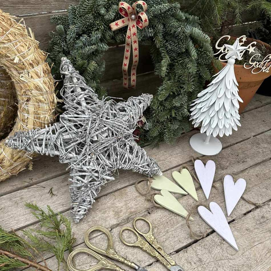 Stjärna, Vit, 30 cm