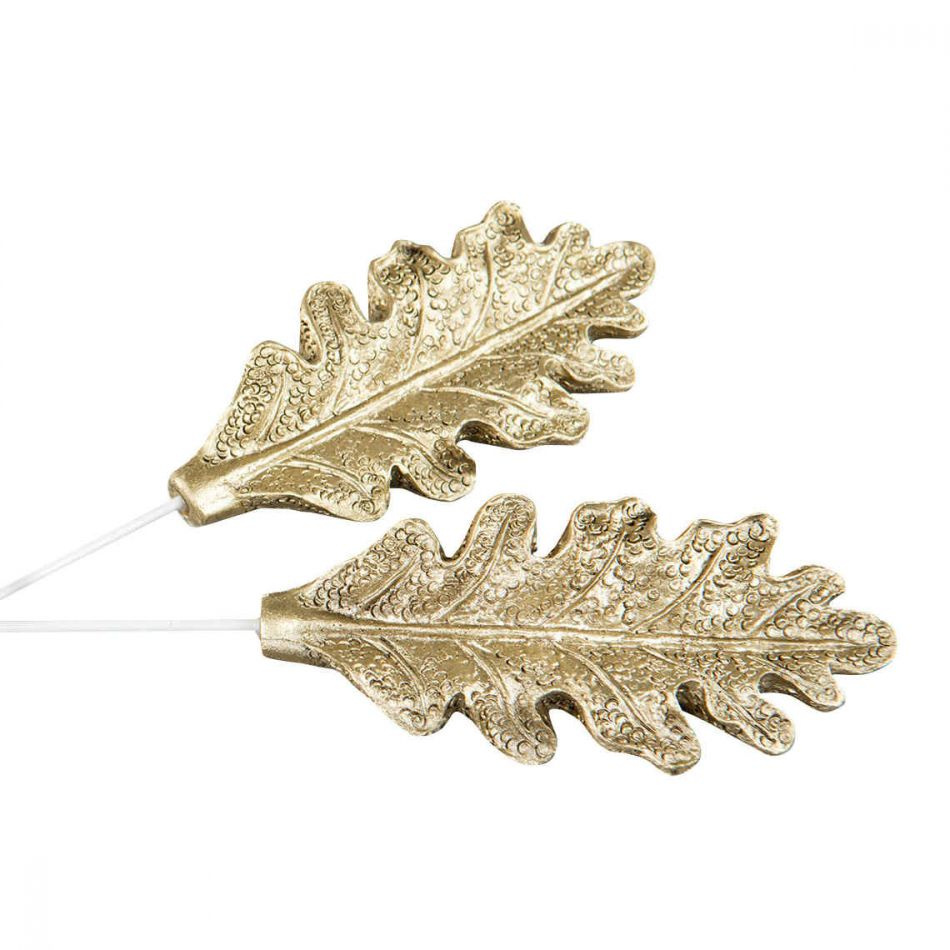Eklöv, guldglittriga. 2 st
