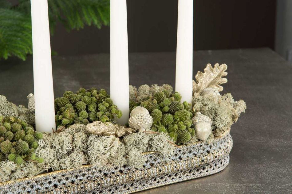 Eklöv, guldglittriga. 2 st