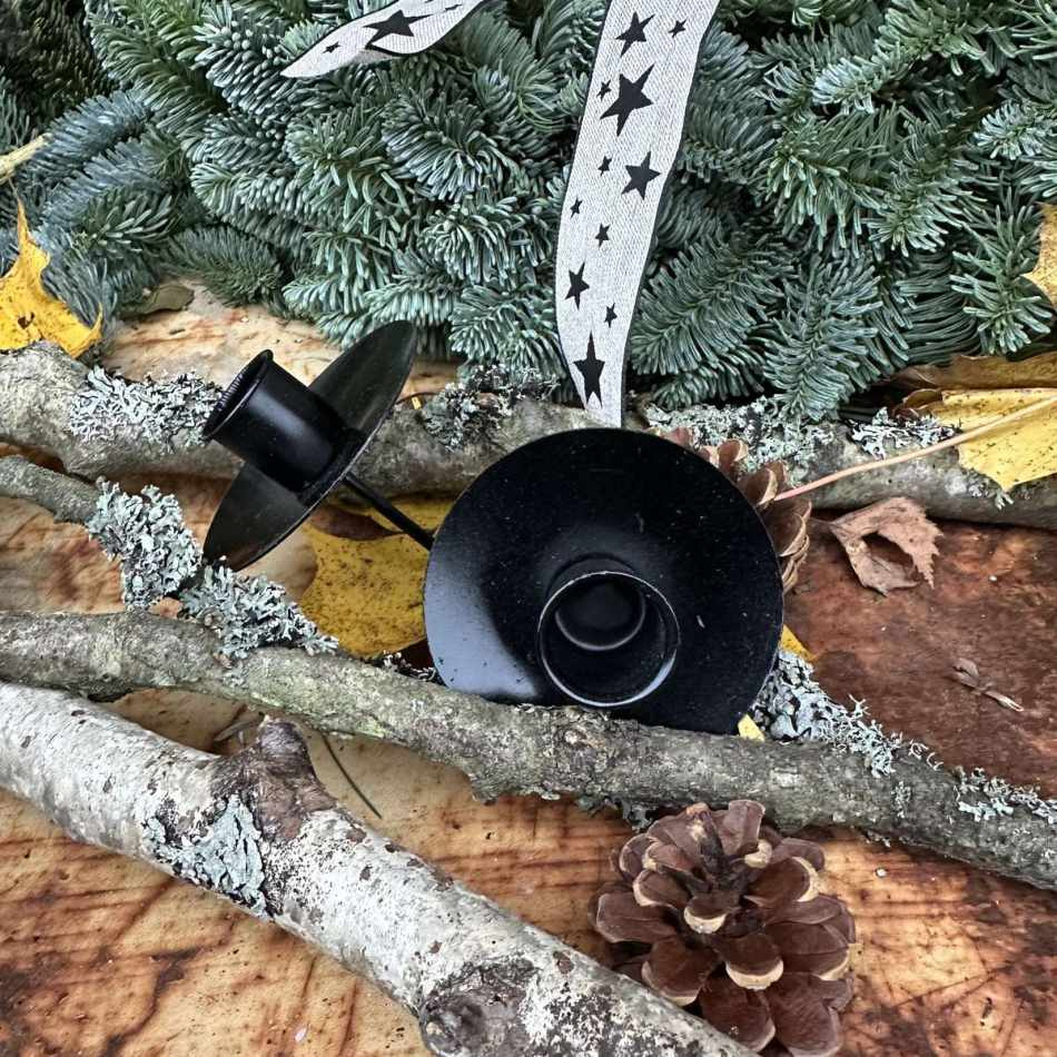 Ljushållare Kronljus - Svart