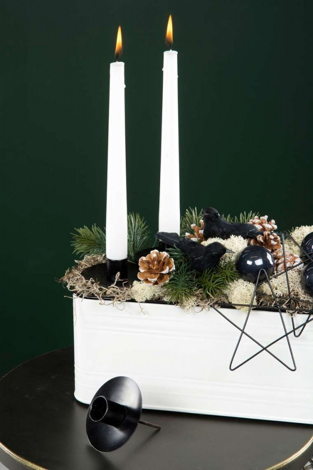 Ljushållare Kronljus - Svart