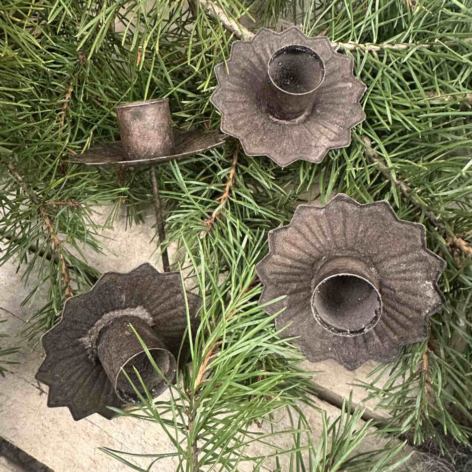 Ljushållare Kronljus Blomformad - Brun