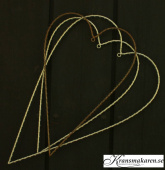 Hjärta i brunrostig metall, 40x 26 cm
