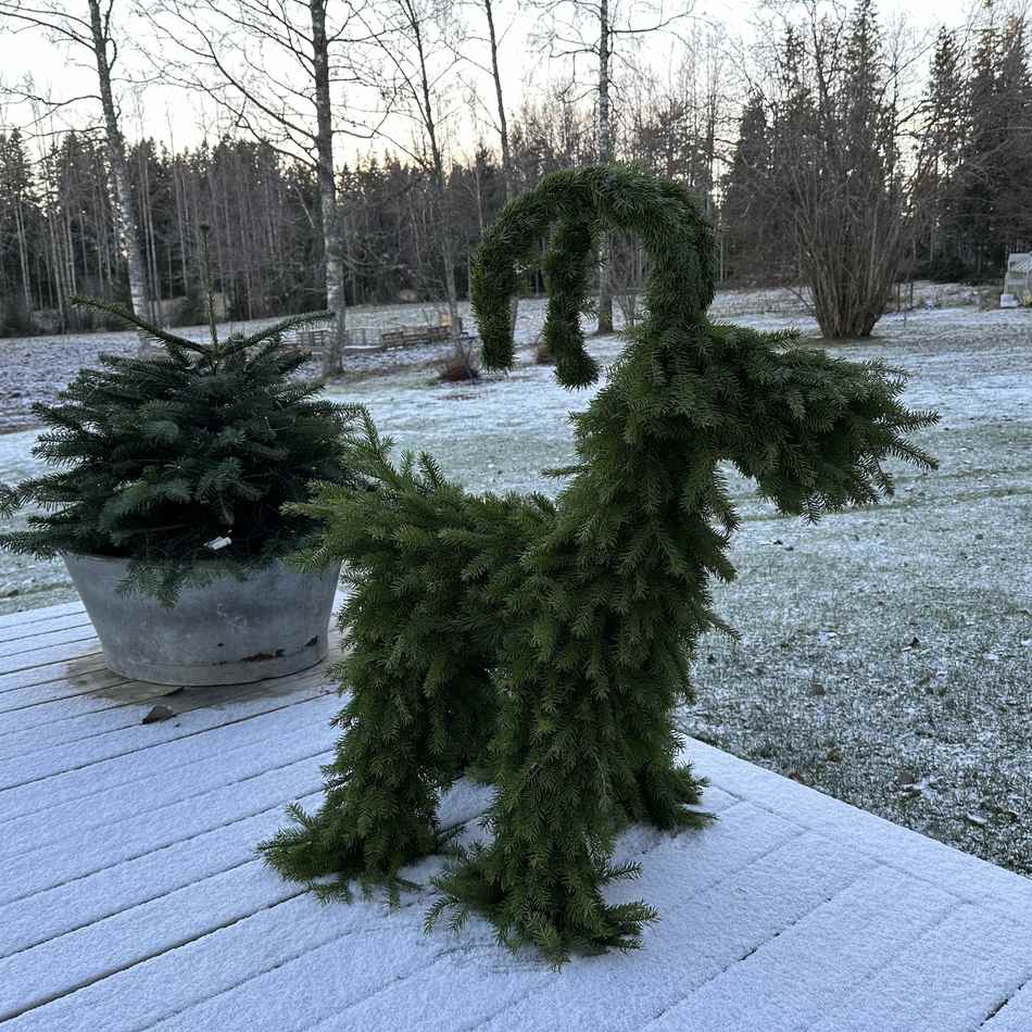 Julbock i Granris, ca 90 cm hög