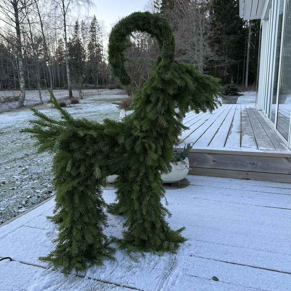 Julbock i Granris, ca 90 cm hög