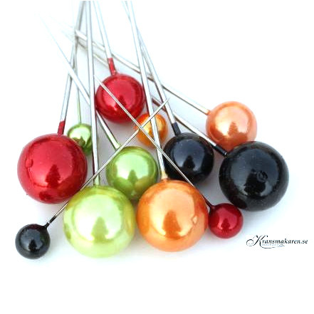 Pärlnålar mixade storlekar & färger. 40 st