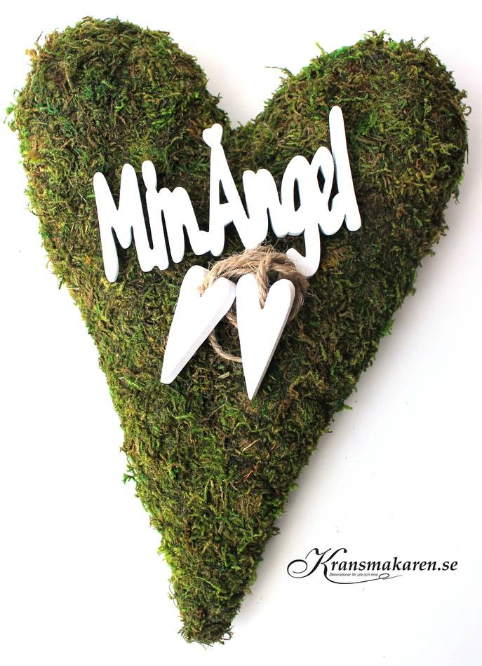 Mosshjärta, 26x18cm 