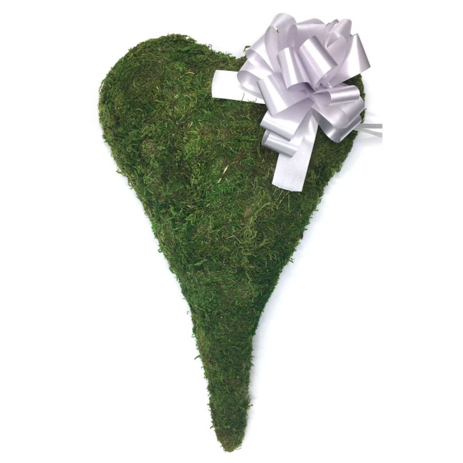 Mosshjärta, rakt, ca 36x23 cm