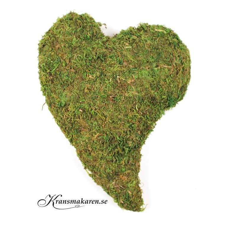 Mosshjärta, svängt ca 20 x 25 x 5 cm