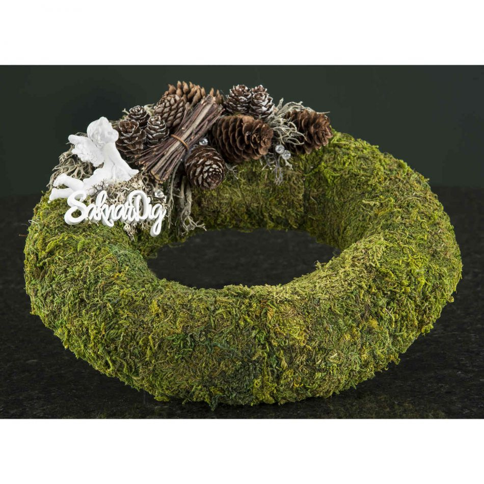 Mosskrans, rund, ca 29x6 cm