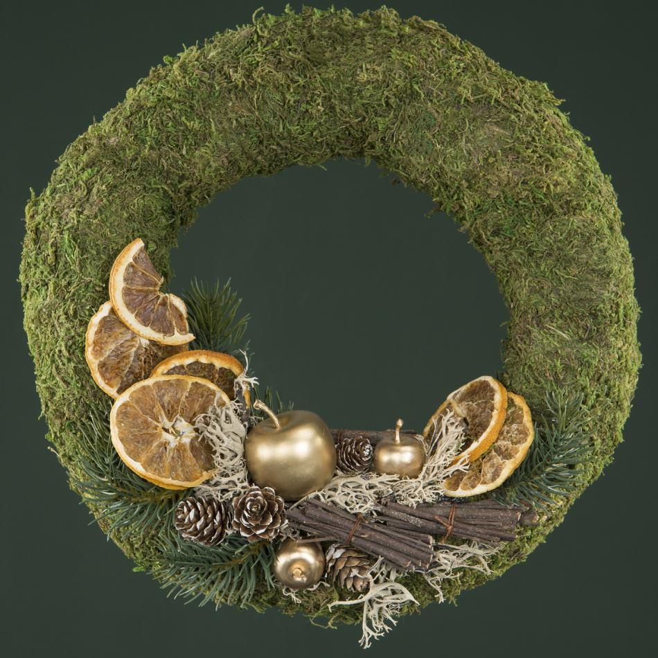 Mosskrans, rund, ca 29x6 cm