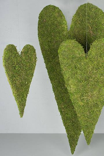 Mosshjärta, Rakt ca 18x26 cm