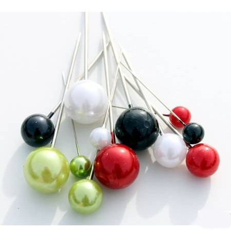 Pärlnålar mixade storlekar & färger. 40 st