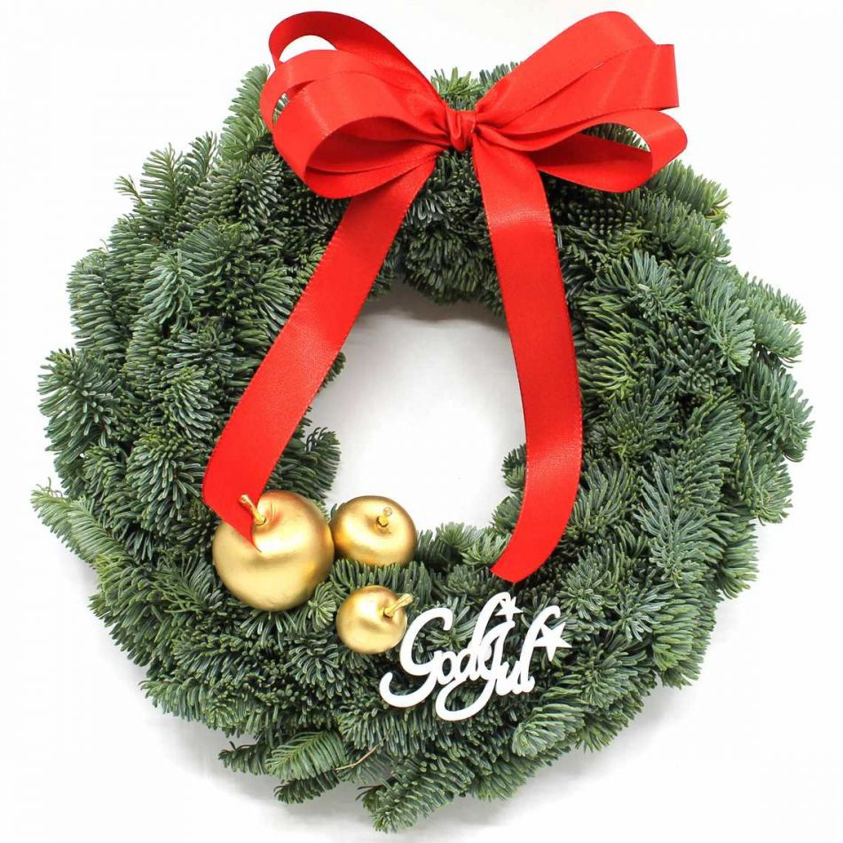 Dekorerad julkrans Elin.  Äkta ädelris